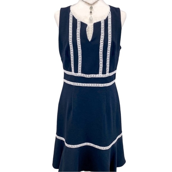 Nanette Lepore Navy White Lace Dress - Picture 2 of 7